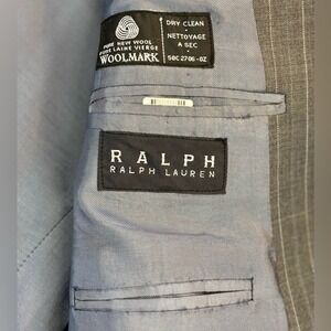 RALPH RALPH LAUREN Grey Pinstripe Blazer Sport Coat Prep Academia Ivy Black‎ 46R